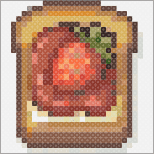 Strawberry jam toast - brown,tan,orange,red