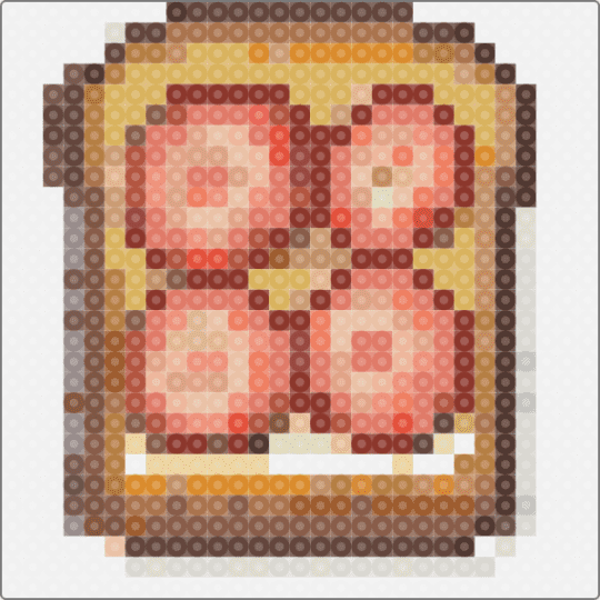 Strawberry toast - beige,tan,orange,red