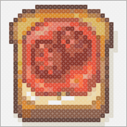 Raspberry jam toast - tan,orange,red