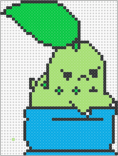 Chikorita Pokemon Houseplant - green,light blue,pokemon,plant,houseplant,anime,cute