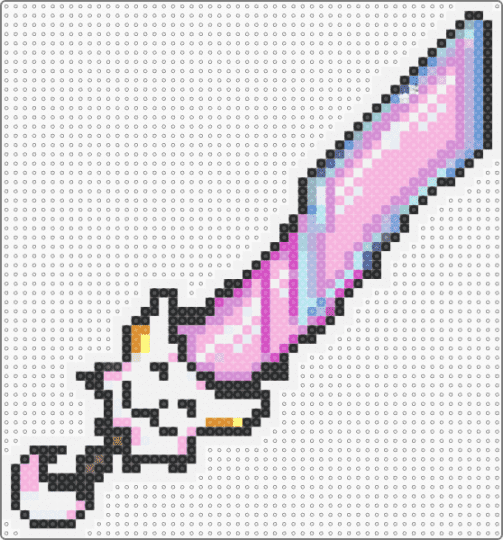 Terraria Meowmere - white,light blue,pink,terraria,meowmere,cute,sword,anime