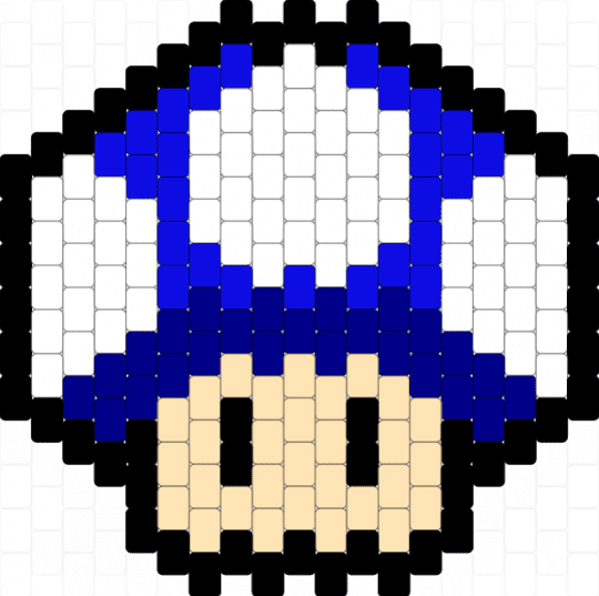 Blue Mushroom Super Mario - beige,purple