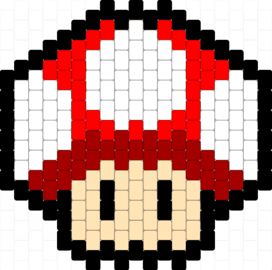 Red Mushroom Super Mario - beige,red
