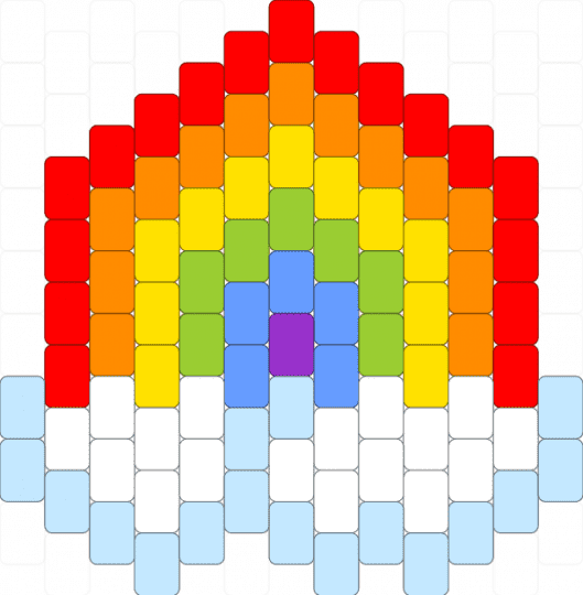 Rainbow clouds charm - red,orange,yellow,light blue