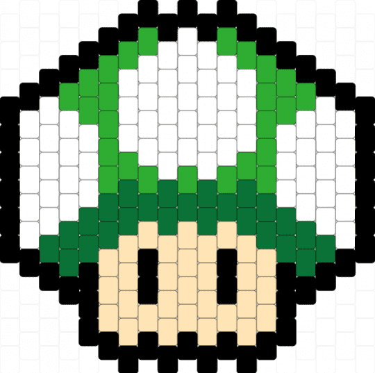 Green Mushroom Super Mario - beige,green