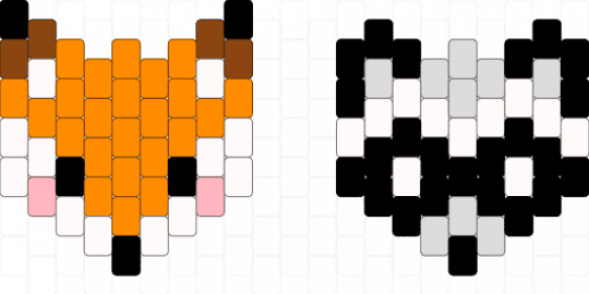 Fox & Racoon 3 - white,orange,cute,beginners,animals