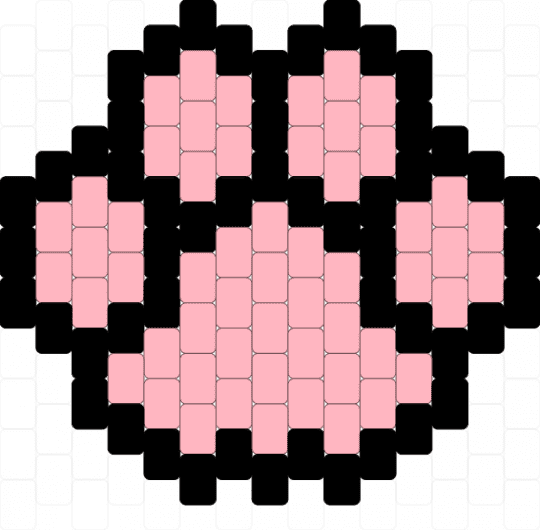 Paw - pink,black,paw,cute