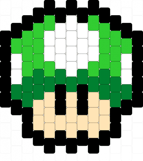 Green Mushroom Super Mario small - beige,green