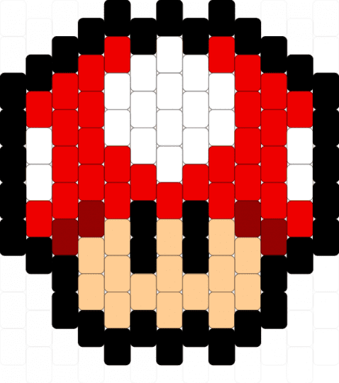 Red Mushroom Super Mario small - beige,red