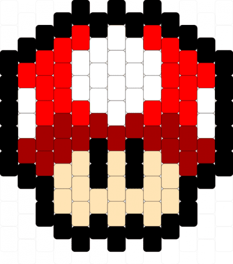 Red Mushroom Super Mario small - beige,red