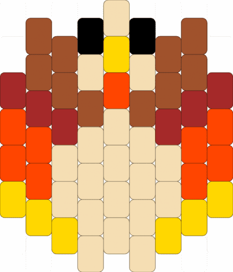 Turkey pattern charm - beige, red