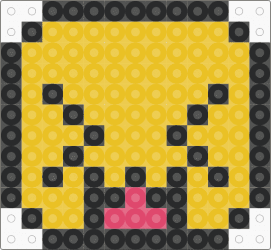 happy yelling face - yellow