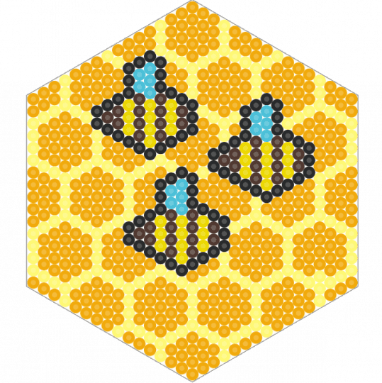 Beehive 🐝 - orange,yellow,bee,beehive,perler,bug,insect,honey