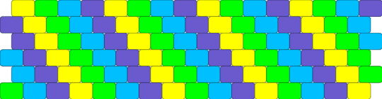 Yellow green blue and purple diagonal peyote - yellow,green,light blue,blue