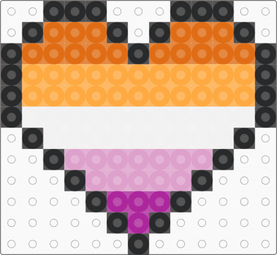 Lesbian Pride Heart :3 - orange,pink