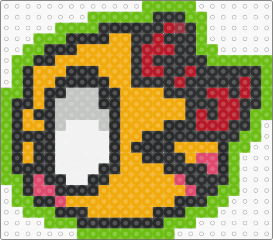 Cute Winking Emoji Pattern - green,orange