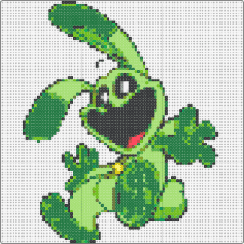 Happy hopscotch cartoon - hoppy hopscotch,smiling critters,poppy playtime,cartoon,character,joyful,bunny,playful,green