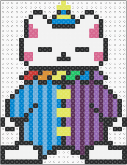 Clown cat - blue,light blue,pink,cat,clown,circus
