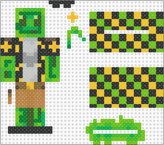 AveryTheMayo / Avery Standee - green,yellow,minecraft,arg,minecraft arg,black,perler,sfawtde