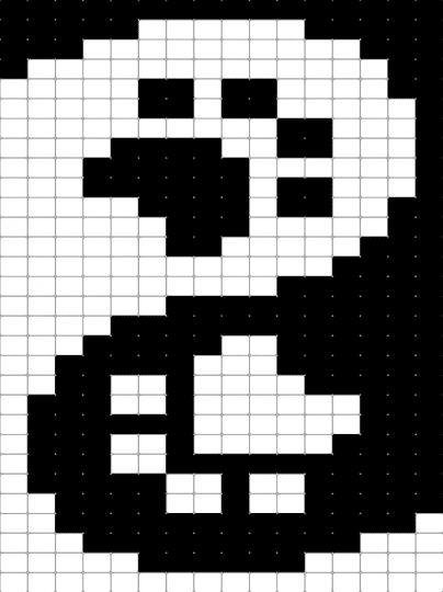 Cat paw tapestry - black,white,tapestry,ladder stitch,cat,paw,toe beans,meow