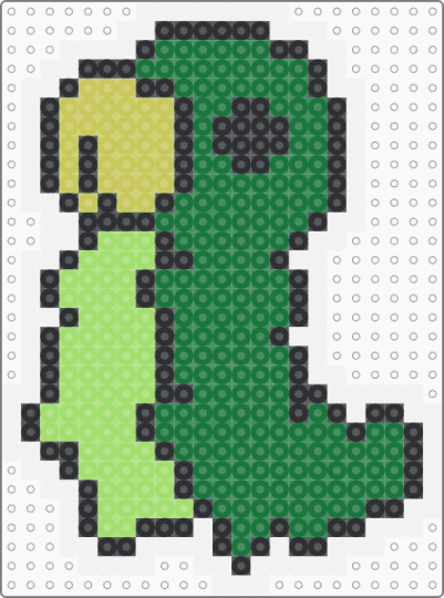 piller :P  {Perler} {Caterpillar} - white,green,caterpillar,cute,chibi,yellow,black,perler