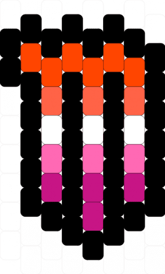 Lesbian monter logo - black,red,pink