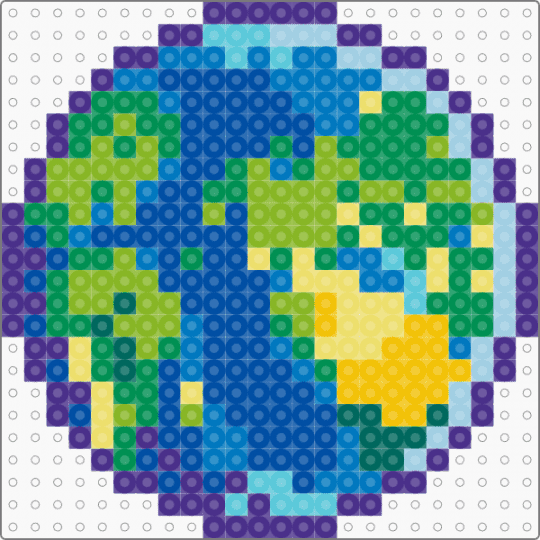 World - purple,blue,green