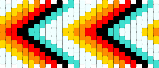 test 2 bracelet - light blue,red,orange,yellow