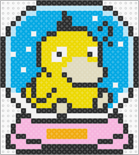 Psyduck snowglobe - light blue,yellow
