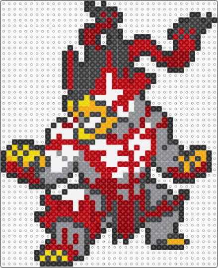 Gigantamax Urshifu Single Strike (pokemon #0892) - red,gray,video games,pokemon,gigantamax,urshifu,white,grey