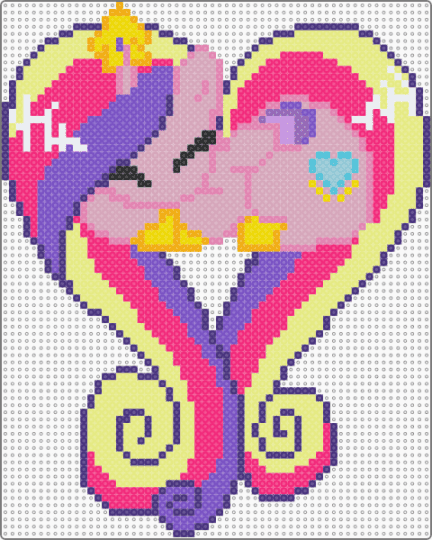 Princess Cadance Heart - alicorn, mlp, my little pony, pink, princess cadance, pruple, purple, tv show, yellow