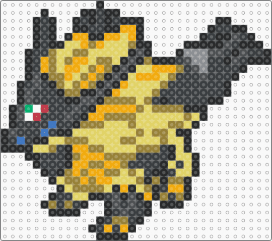 Necrozma Dusk Mane Form (pokemon #800) - black,yellow,orange,colorful,fuse bead,perler bead,pokemon,video games,necrozma
