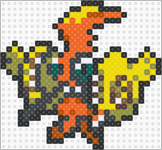 Tapu Koko (pokemon #0785) - black,orange,yellow,gold,fuse bead,perler bead,video games,pokemon,tapu koko
