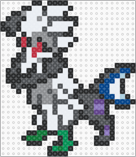 Silvally (pokemon #0773) - white,gray,fuse bead,perler bead,video games,pokemon,silvally