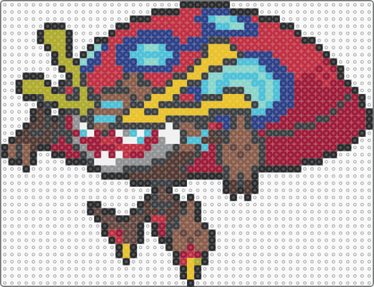 Gigantamax Orbeetle (pokemon #0826) - blue, brown, gigantamax, light blue, orbeetle, pokemon, red, video games, yellow