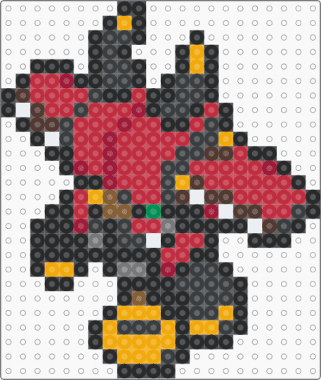 Tapu Bulu (pokemon #0787) - black,red,orange,fuse bead,perler bead,pokemon,video games,tapu bulu,yellow