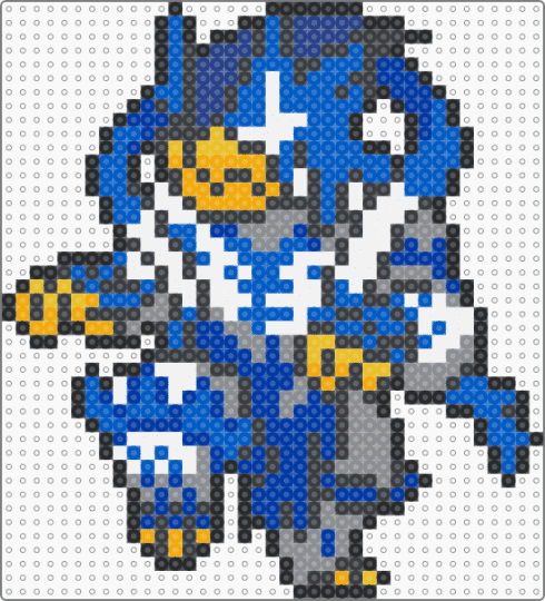 Gigantamax Urshifu Rapid Strike (pokemon #0892) - blue, gigantamax, grey, pokemon, urshifu, video games, white