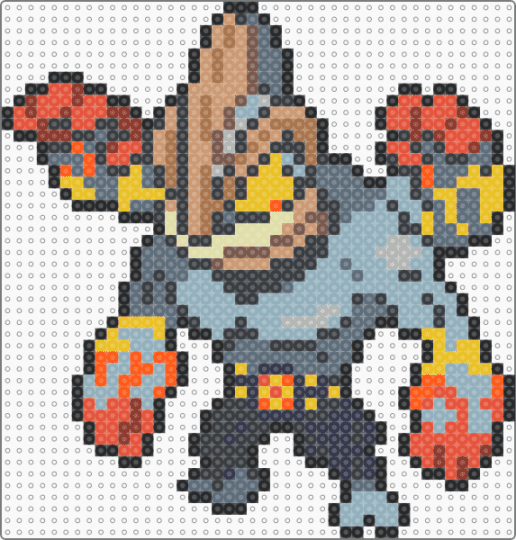 Gigantamax Machamp (pokemon #0068) - light blue,gray,red,colorful,video games,pokemon,gigantamax,machamp,grey