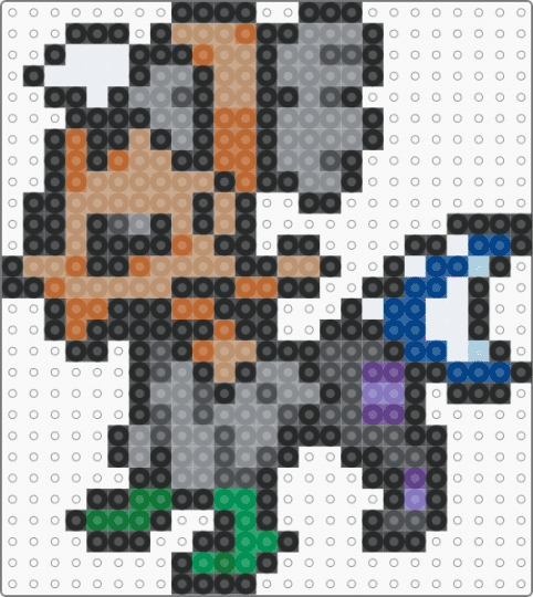 Type Null (pokemon #0772) - black,gray,tan,beige,fuse bead,perler bead,video games,pokemon,type null
