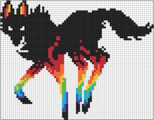 Rainbow Shadow Canine - animal, black, canine, colorful, orange, rainbow, red, shadow