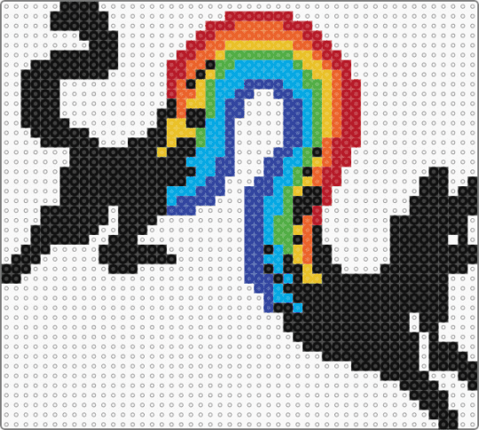 Long Rainbow Black Cat - animal, black, cat, colorful, light blue, purple, rainbow, red