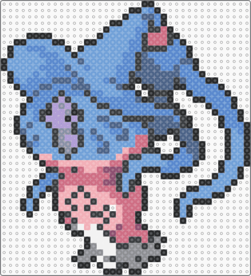 Gigantamax Hatterene (pokemon #0858) - blue, gigantamax, hatterene, light blue, pink, pokemon, video games, white
