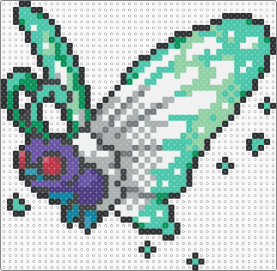 Gigantamax Butterfree (pokemon #0012) - gray,teal,pokemon,video games,butterfree,purple,white,green,grey,gigantamax
