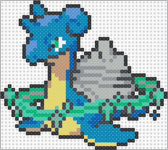 Gigantamax Lapras (pokemon #0131) - beige,light blue,video games,pokemon,gigantamax,lapras,blue,teal,grey