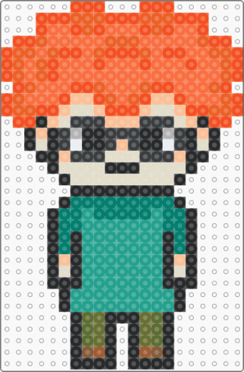 Chibi Todd Morrison - beige, chibi, orange, red, sally face, teal, todd morrison, video games