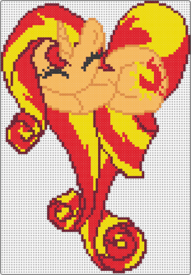 Sunset Shimmer Heart - heart, mlp, my little pony, orange, red, sunset shimmer, tv show, yellow
