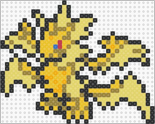 Necrozma Ultra Form (pokemon #0800) - yellow,gold,fuse bead,perler bead,pokemon,video games,necrozma