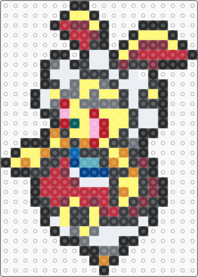Magearna Original Color (pokemon #0801) - black,red,yellow,brown,colorful,fuse bead,perlerbead,magearna,pokemon,video games