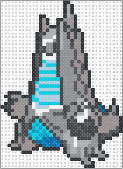 Gigantamax Duralodon (pokemon #0884) - blue, duralodon, gigantamax, gray, grey, pokemon, video games, white