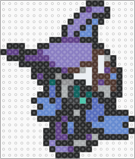 Tapu Fini (pokemon #0788) - black,blue,purple,pink,fuse bead,perler bead,video games,pokemon,tapu fini